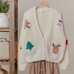 Christmas Patch Cardigan